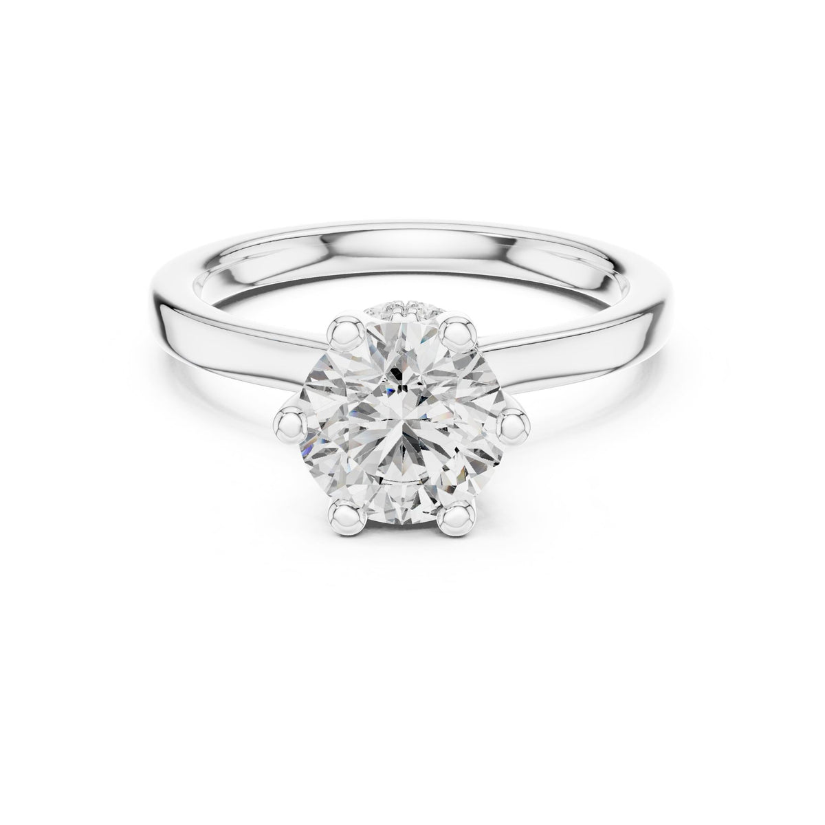 Round Hidden Halo Lab Grown Diamond Engagement Ring