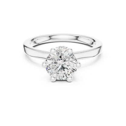 Round Hidden Halo Lab Grown Diamond Engagement Ring