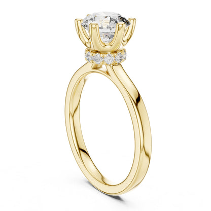 Round Hidden Halo Lab Grown Diamond Engagement Ring
