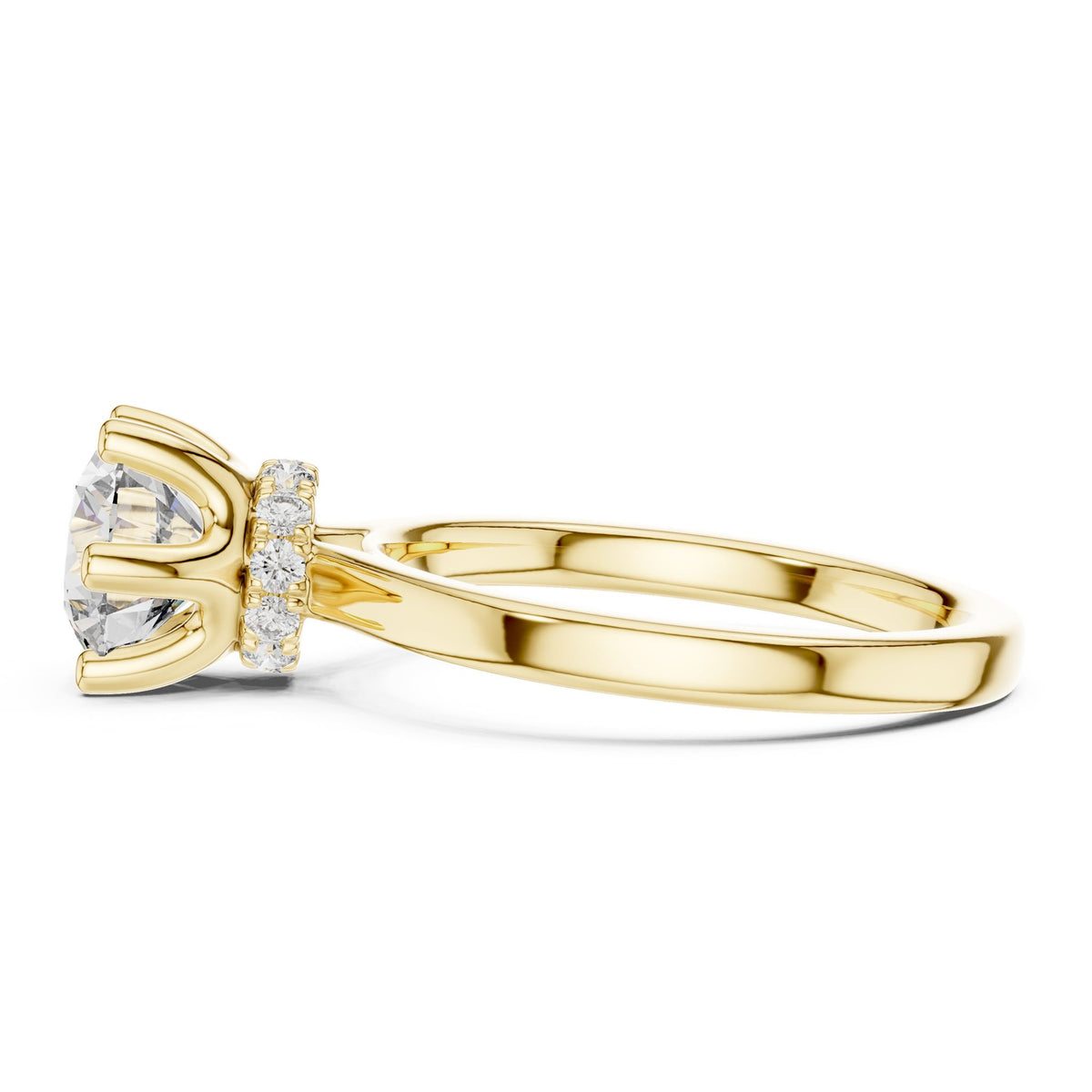 Round Hidden Halo Lab Grown Diamond Engagement Ring