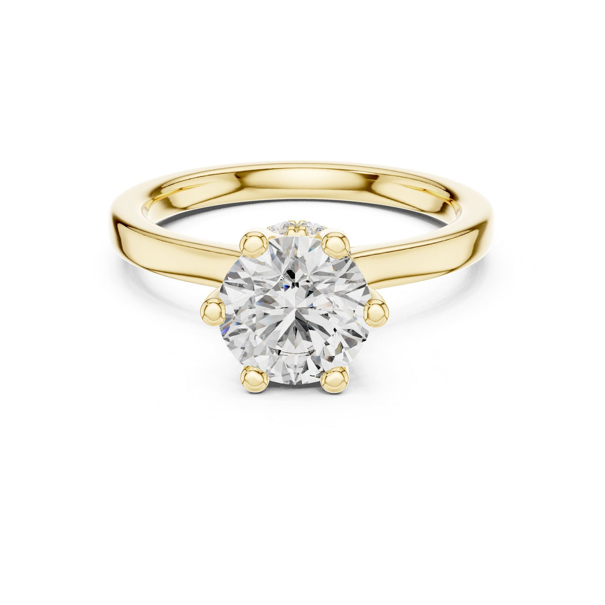 Round Hidden Halo Lab Grown Diamond Engagement Ring