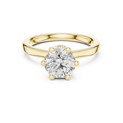 Round Hidden Halo Lab Grown Diamond Engagement Ring