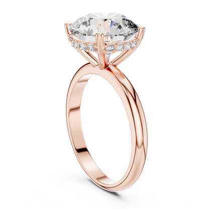 Round Hidden Halo Lab Grown Diamond Engagement Ring