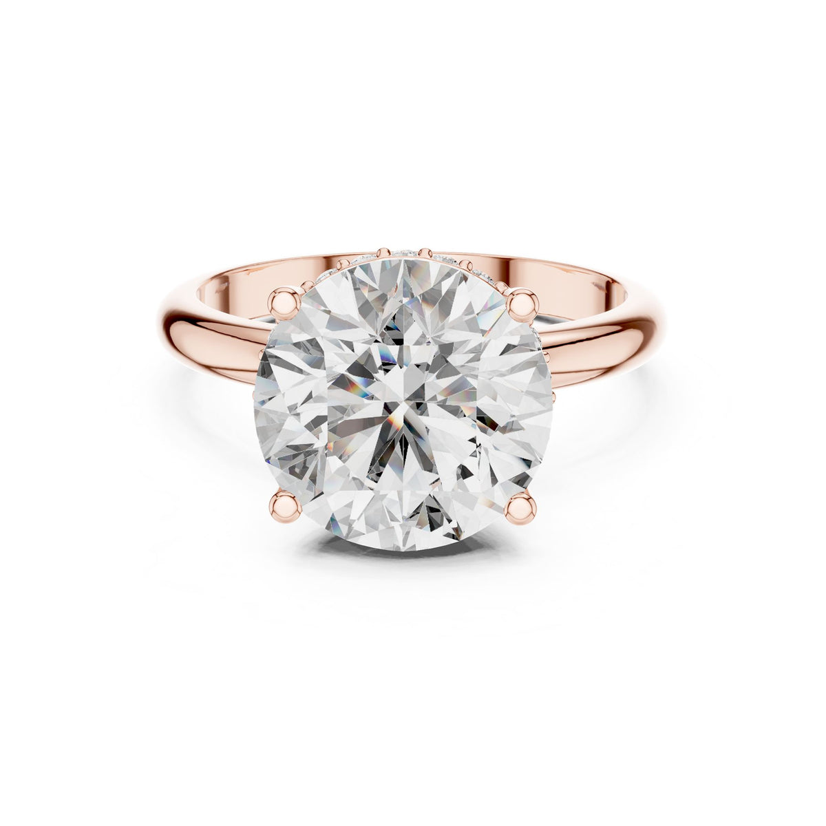 Round Hidden Halo Lab Grown Diamond Engagement Ring