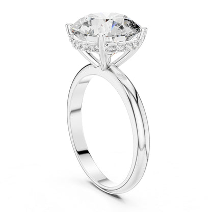 Round Hidden Halo Lab Grown Diamond Engagement Ring