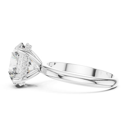 Round Hidden Halo Lab Grown Diamond Engagement Ring