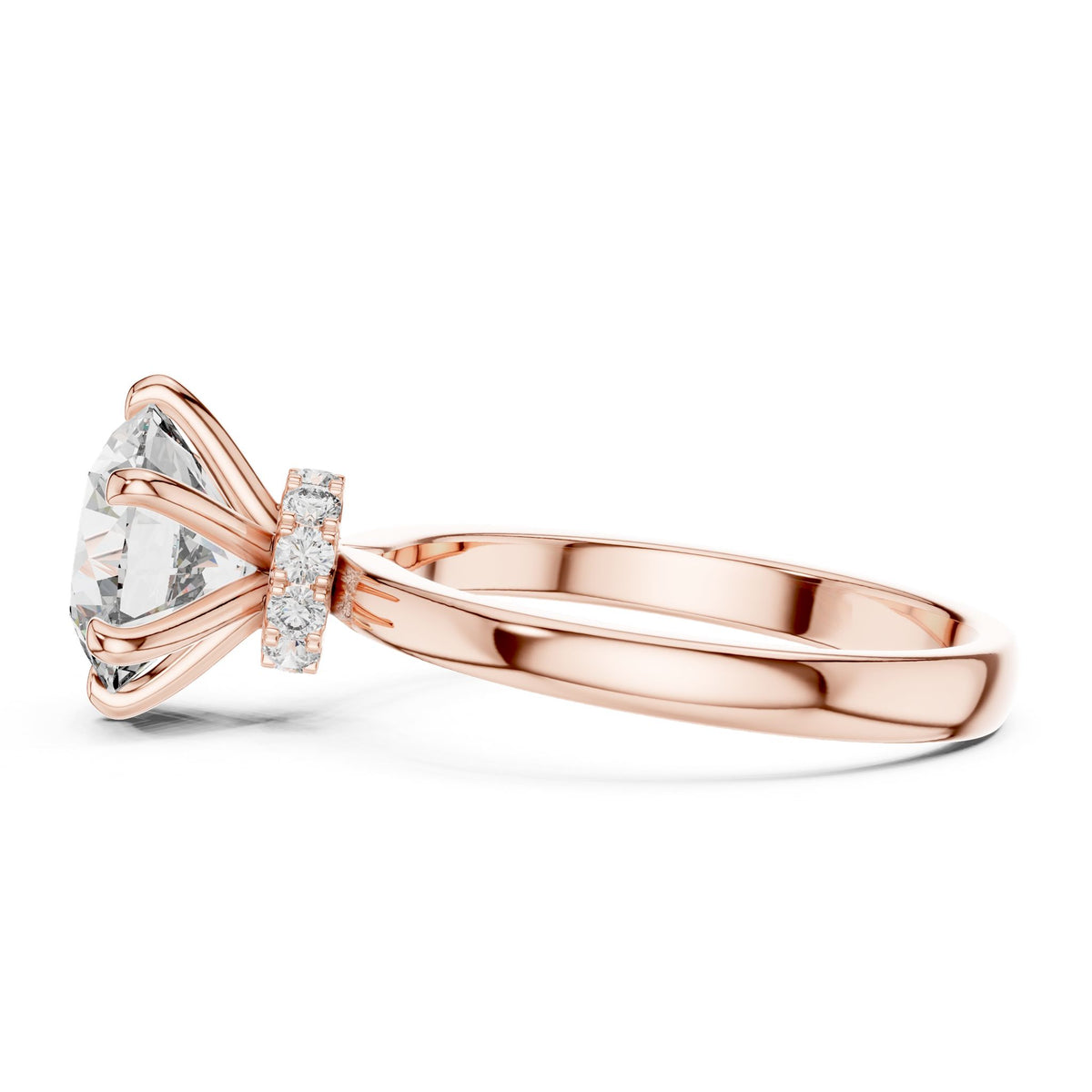 Round Hidden Halo Lab Grown Diamond Engagement Ring
