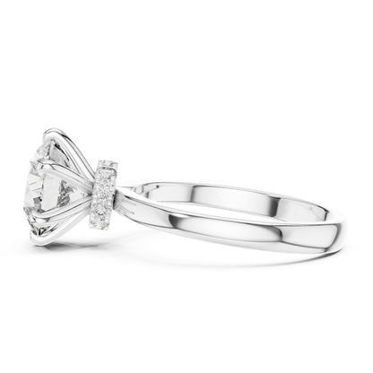 Round Hidden Halo Lab Grown Diamond Engagement Ring