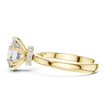 Round Hidden Halo Lab Grown Diamond Engagement Ring