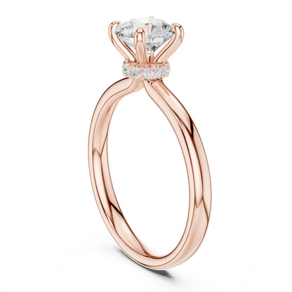 Round Hidden Halo Lab Grown Diamond Engagement Ring
