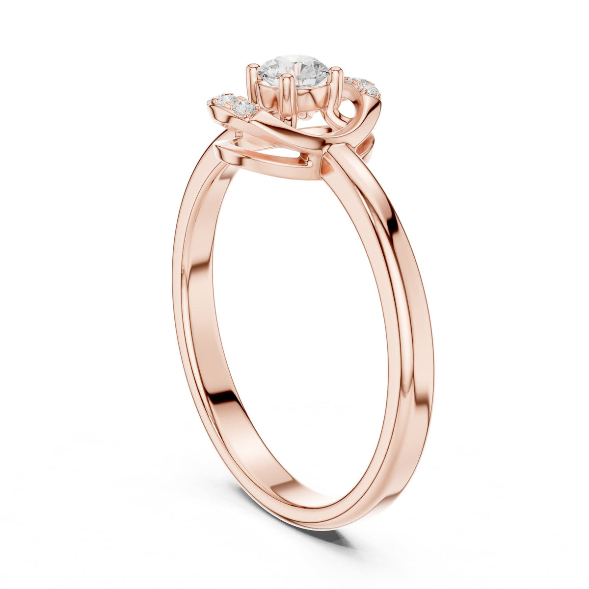 Round Hidden Halo Lab Grown Diamond Engagement Ring