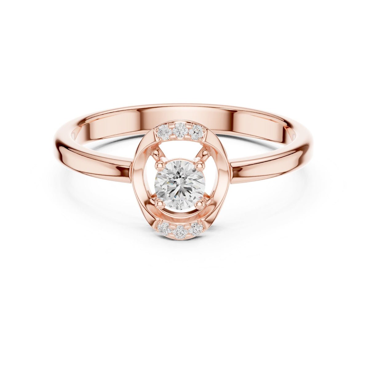 Round Hidden Halo Lab Grown Diamond Engagement Ring