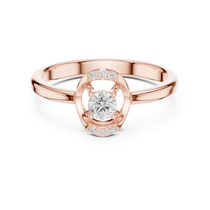 Round Hidden Halo Lab Grown Diamond Engagement Ring