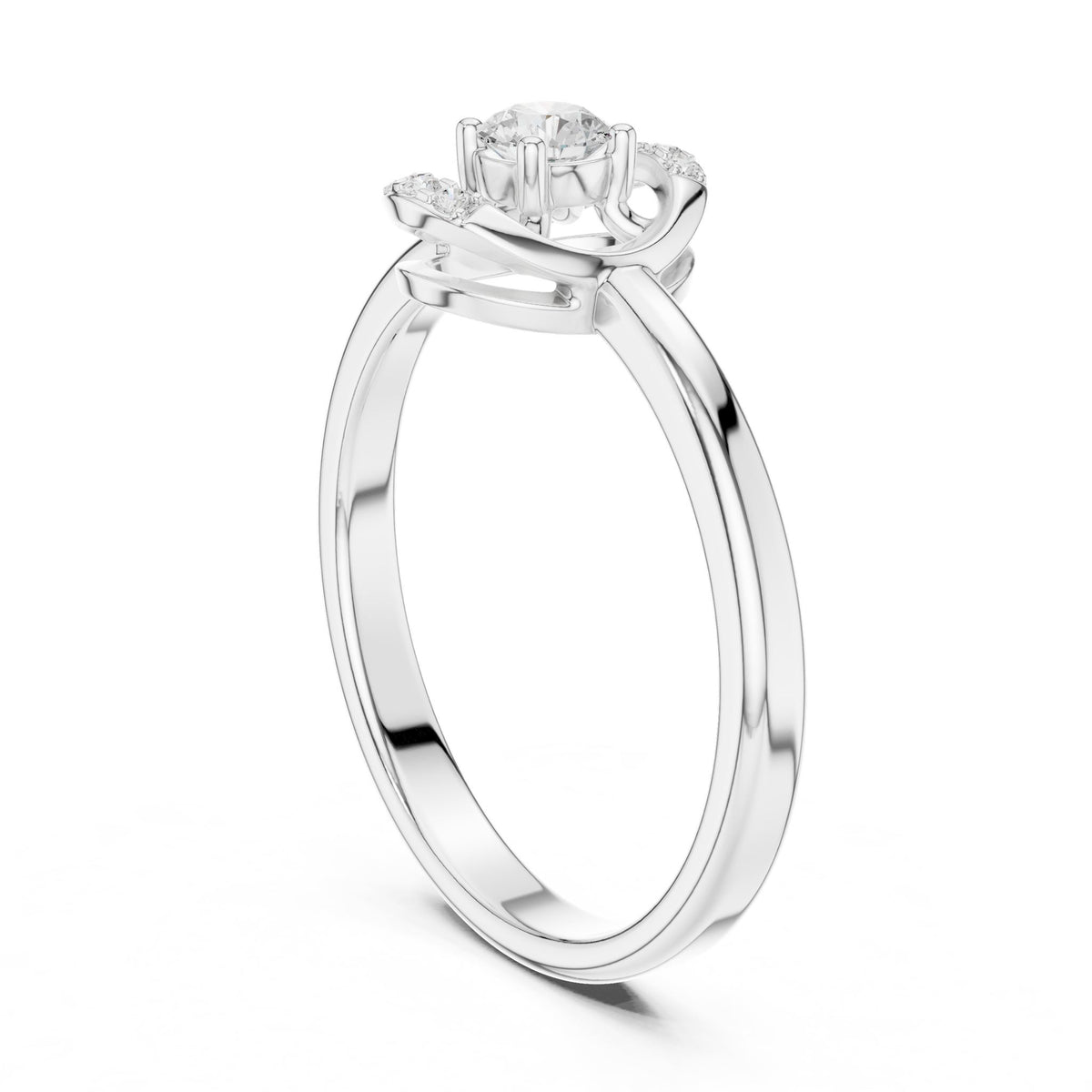 Round Hidden Halo Lab Grown Diamond Engagement Ring