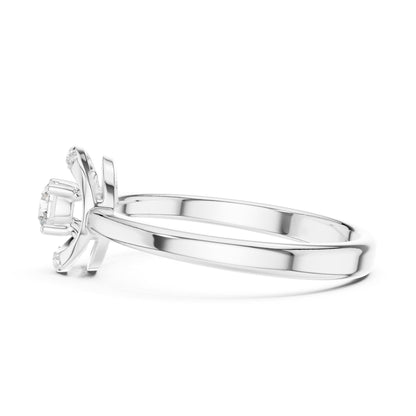 Round Hidden Halo Lab Grown Diamond Engagement Ring