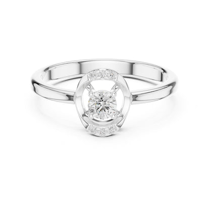 Round Hidden Halo Lab Grown Diamond Engagement Ring