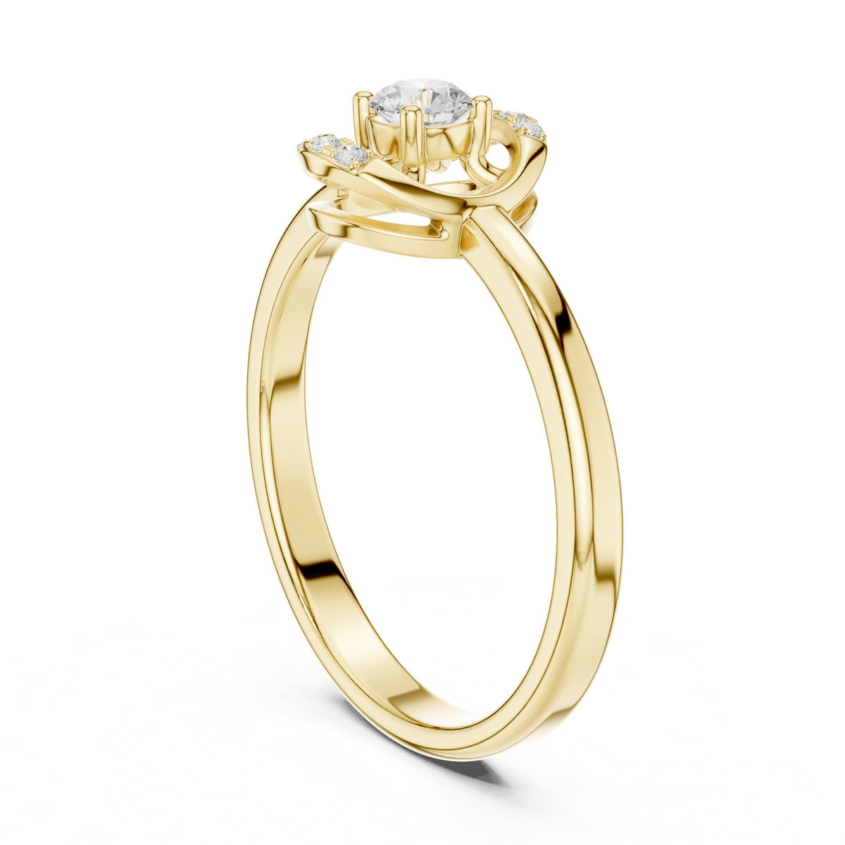 Round Hidden Halo Lab Grown Diamond Engagement Ring