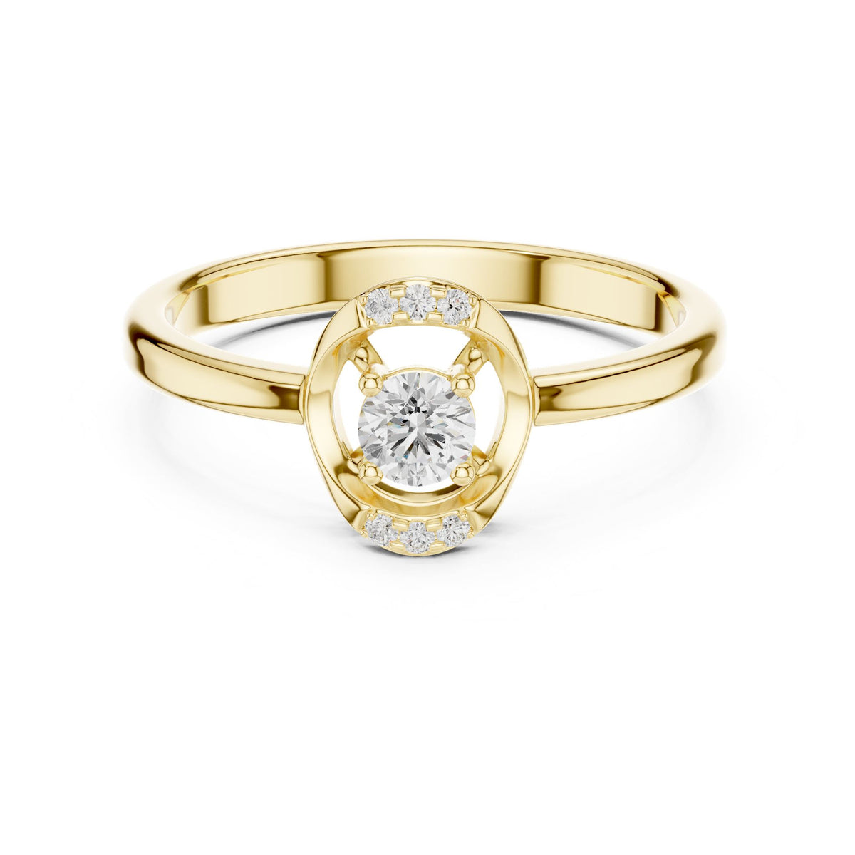 Round Hidden Halo Lab Grown Diamond Engagement Ring