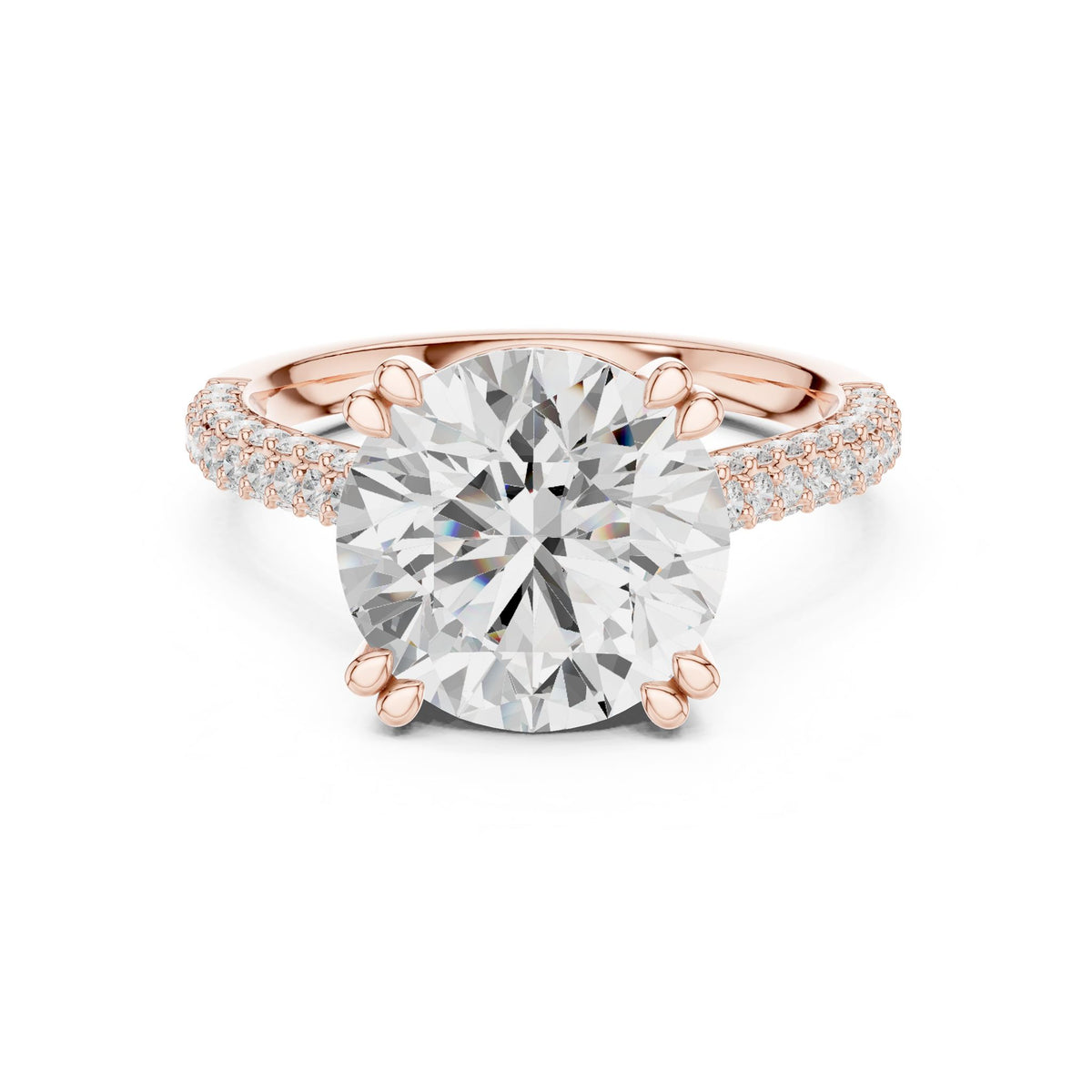 Round Hidden Halo Lab Grown Diamond Engagement Ring