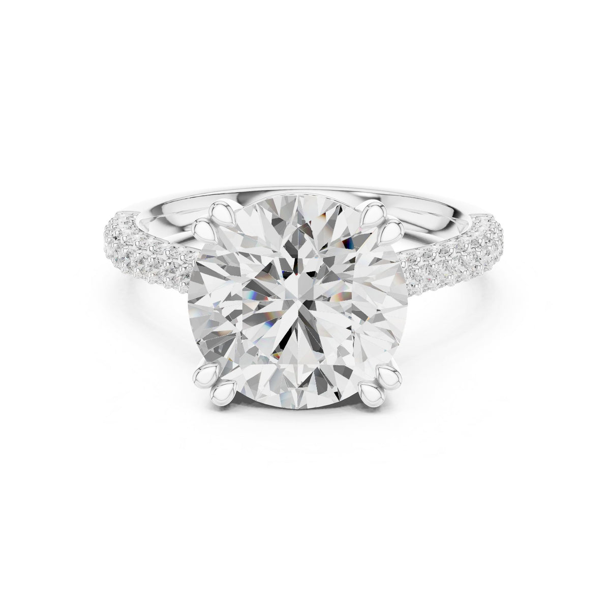 Round Hidden Halo Lab Grown Diamond Engagement Ring