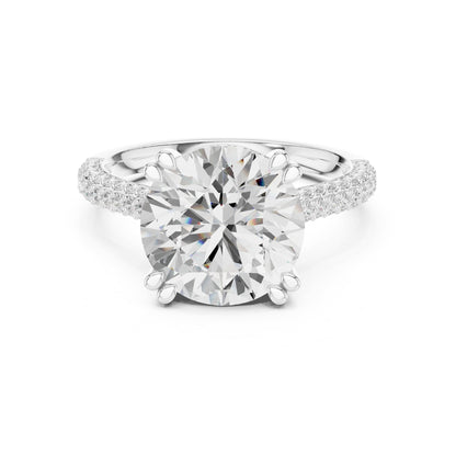 Round Hidden Halo Lab Grown Diamond Engagement Ring