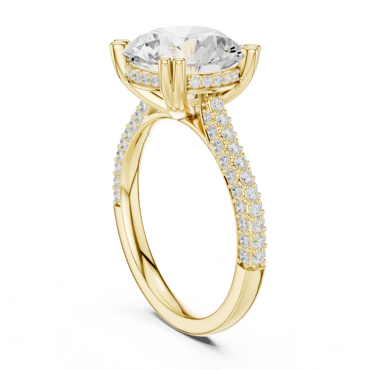 Round Hidden Halo Lab Grown Diamond Engagement Ring
