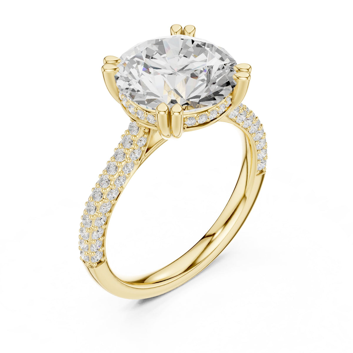 Round Hidden Halo Lab Grown Diamond Engagement Ring