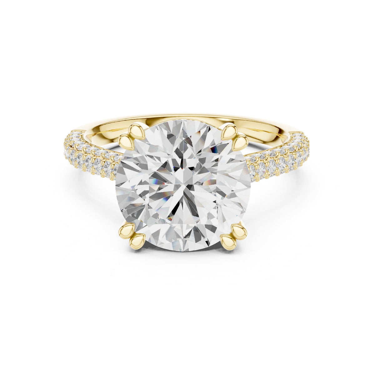 Round Hidden Halo Lab Grown Diamond Engagement Ring