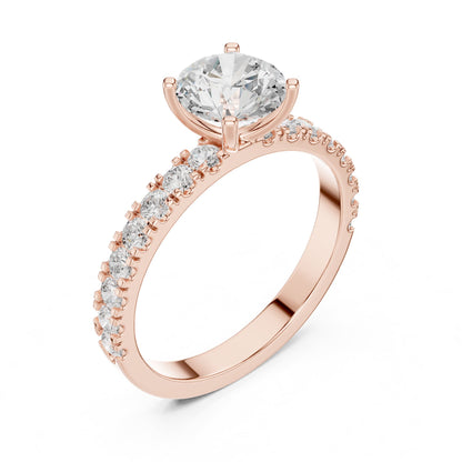 Round Pave Lab Grown Diamond Engagement Ring