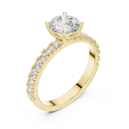 Round Pave Lab Grown Diamond Engagement Ring