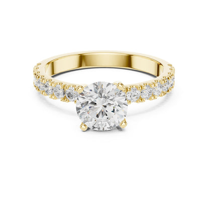 Round Pave Lab Grown Diamond Engagement Ring