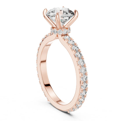 Round Pave Lab Grown Diamond Engagement Ring