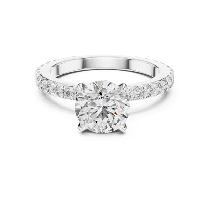 Round Pave Lab Grown Diamond Engagement Ring
