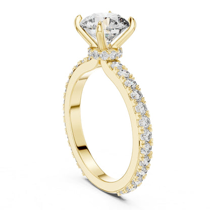 Round Pave Lab Grown Diamond Engagement Ring