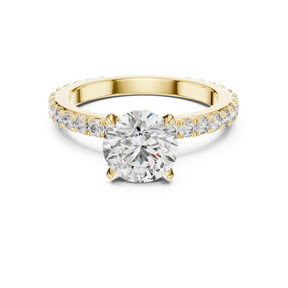 Round Pave Lab Grown Diamond Engagement Ring
