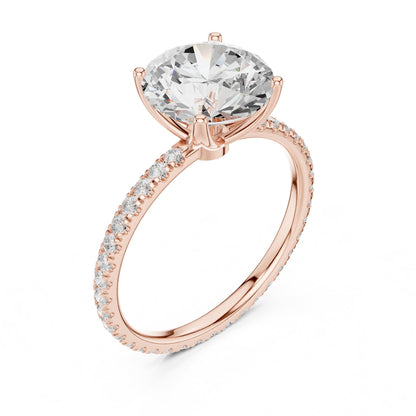 Round Pave Lab Grown Diamond Engagement Ring