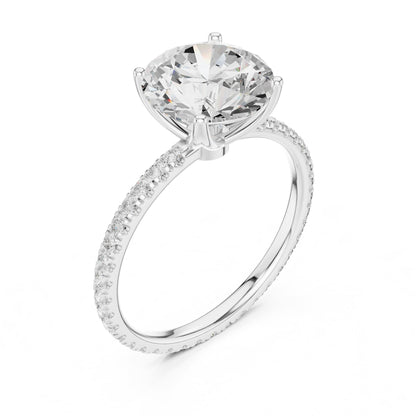 Round Pave Lab Grown Diamond Engagement Ring