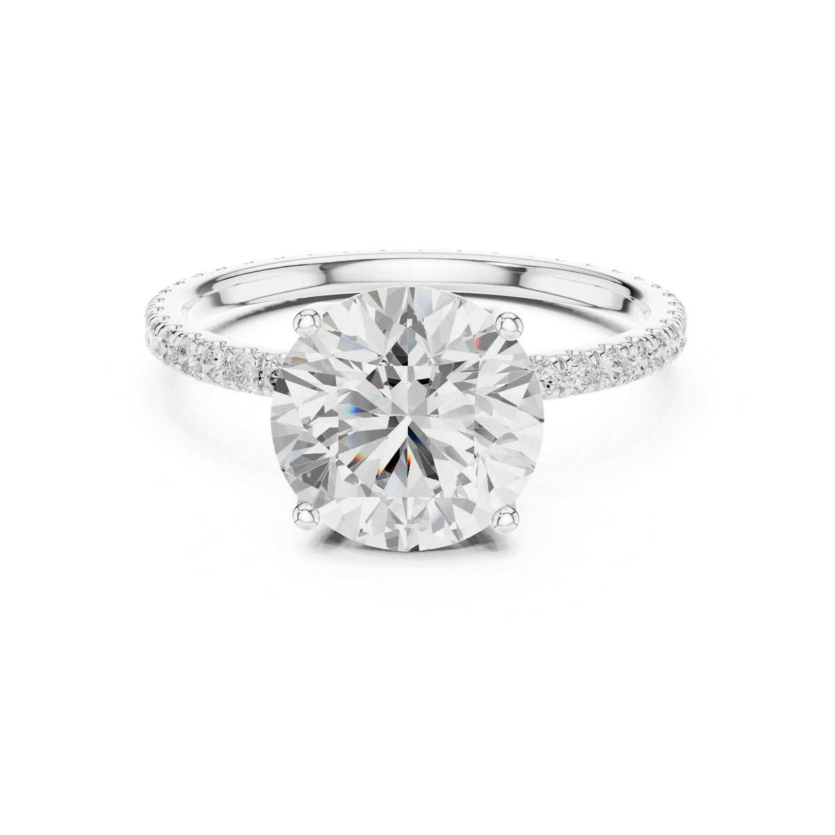 Round Pave Lab Grown Diamond Engagement Ring