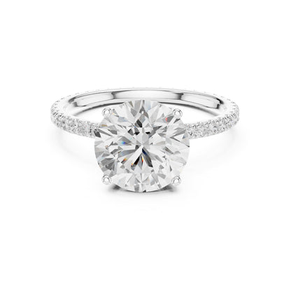 Round Pave Lab Grown Diamond Engagement Ring