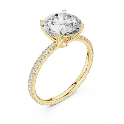 Round Pave Lab Grown Diamond Engagement Ring