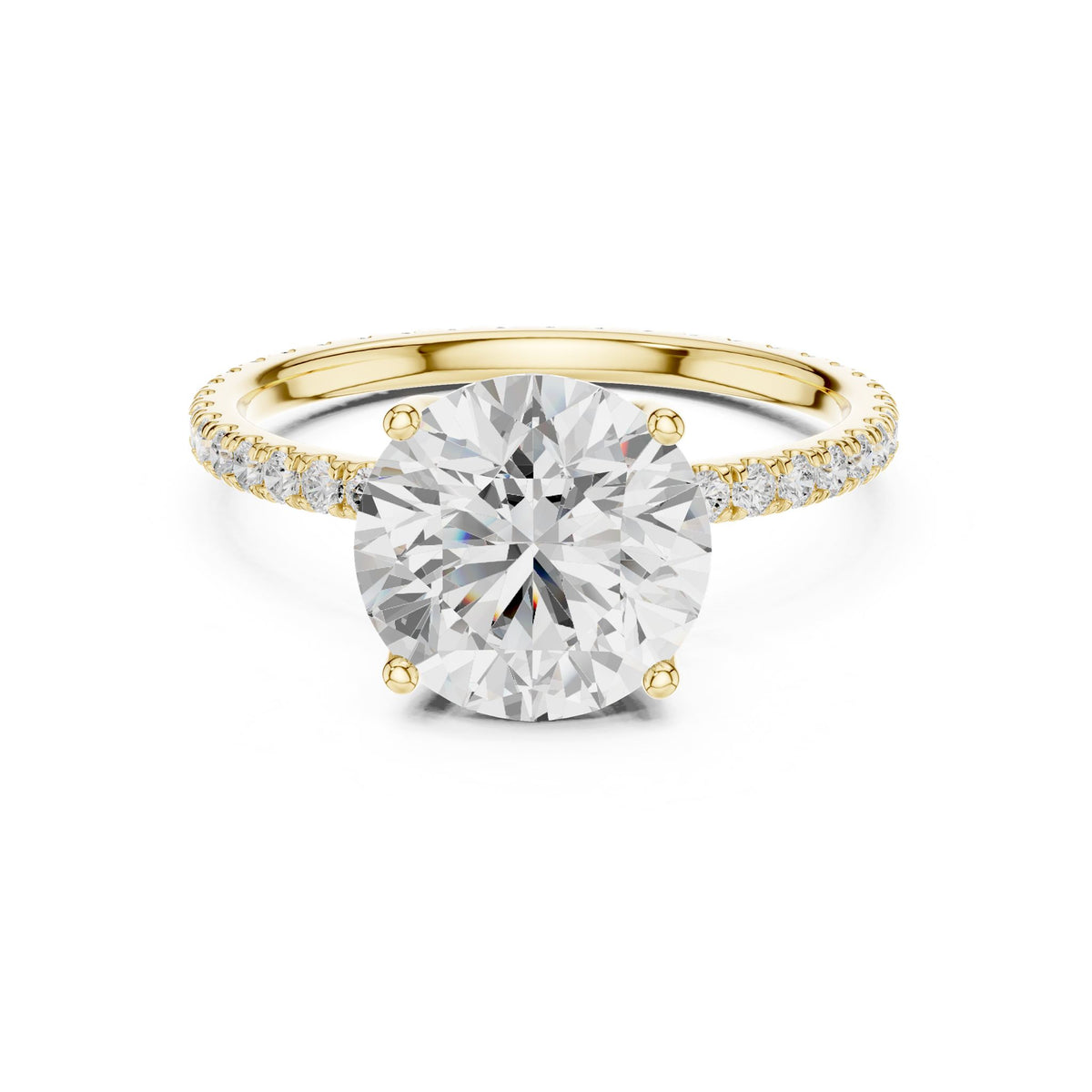 Round Pave Lab Grown Diamond Engagement Ring