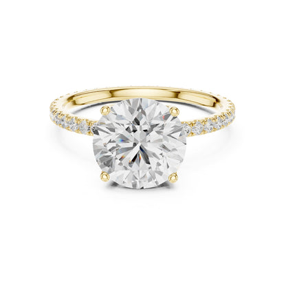 Round Pave Lab Grown Diamond Engagement Ring