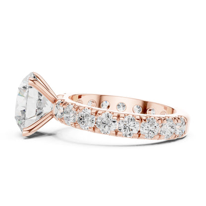 Round Pave Lab Grown Diamond Engagement Ring