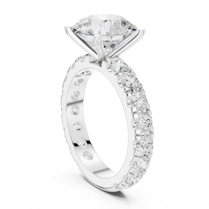 Round Pave Lab Grown Diamond Engagement Ring