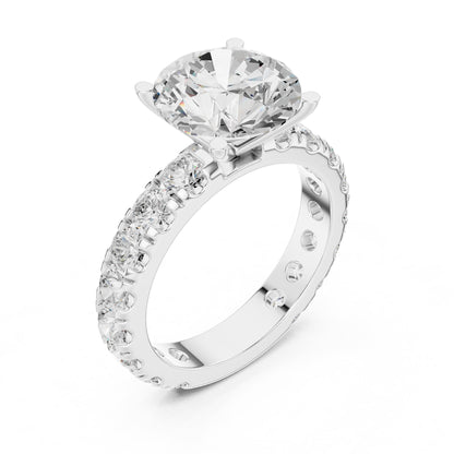 Round Pave Lab Grown Diamond Engagement Ring