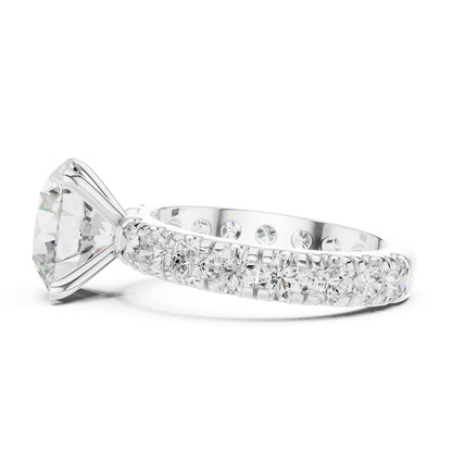 Round Pave Lab Grown Diamond Engagement Ring