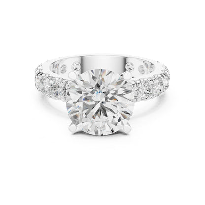 Round Pave Lab Grown Diamond Engagement Ring