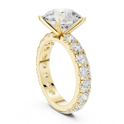 Round Pave Lab Grown Diamond Engagement Ring