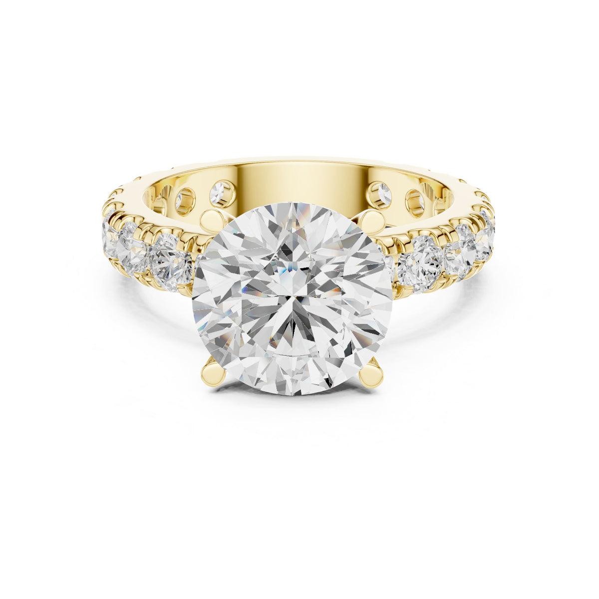 Round Pave Lab Grown Diamond Engagement Ring