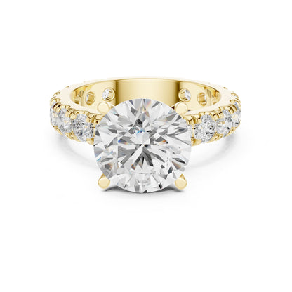 Round Pave Lab Grown Diamond Engagement Ring